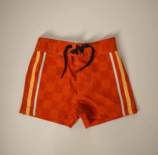 Red/Orange Retro Wave Swim Shorts