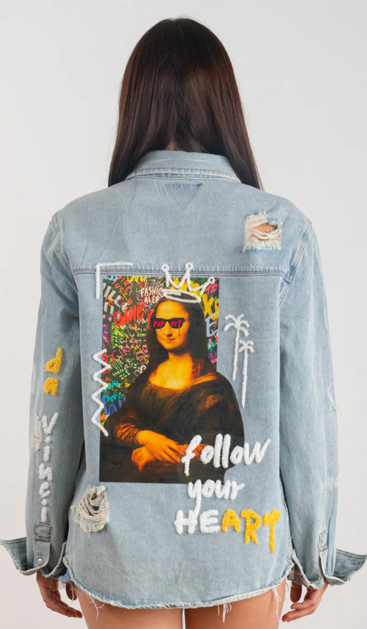 Mona Lisa Pop Art Denim Jacket